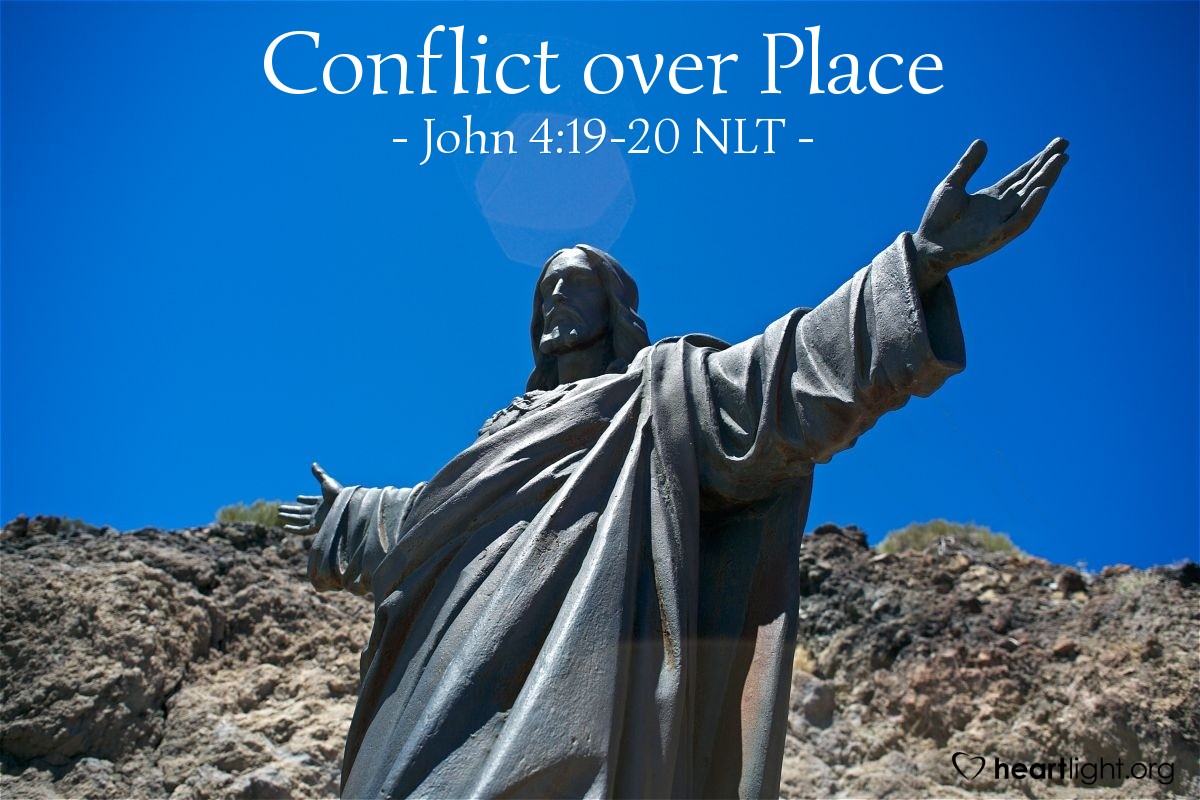 Illustration of John 4:19-20 NLT — "Sir,"