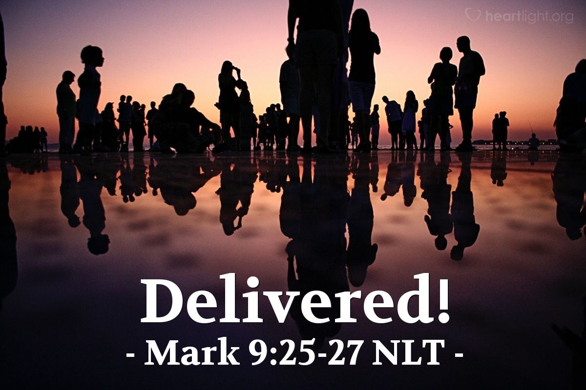 Illustration of Mark 9:25-27 NLT — "He's dead."