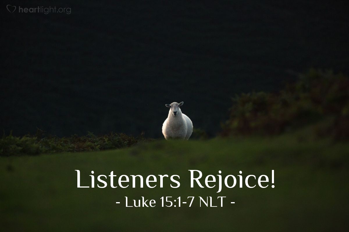 Illustration of Luke 15:1-7 NLT — "If a man has a hundred sheep and one of them gets lost, what will he do?"