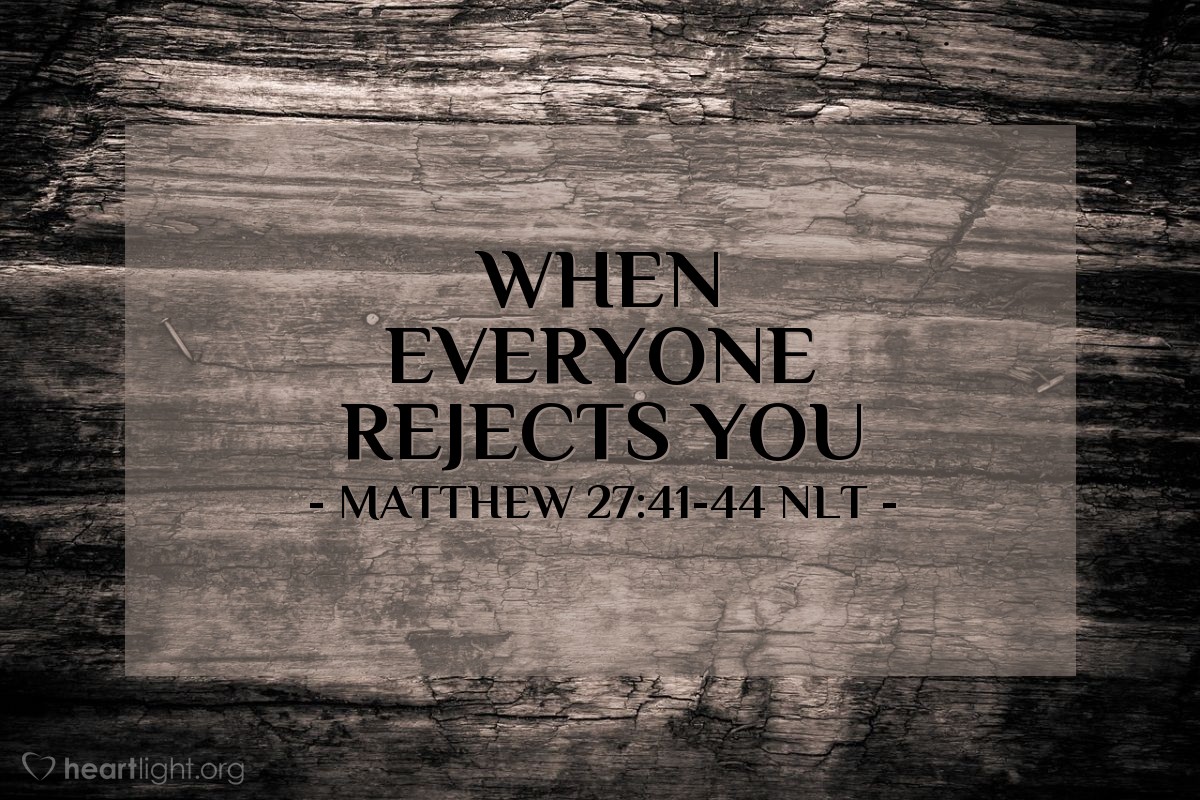Illustration of Matthew 27:41-44 NLT — "He saved others,"