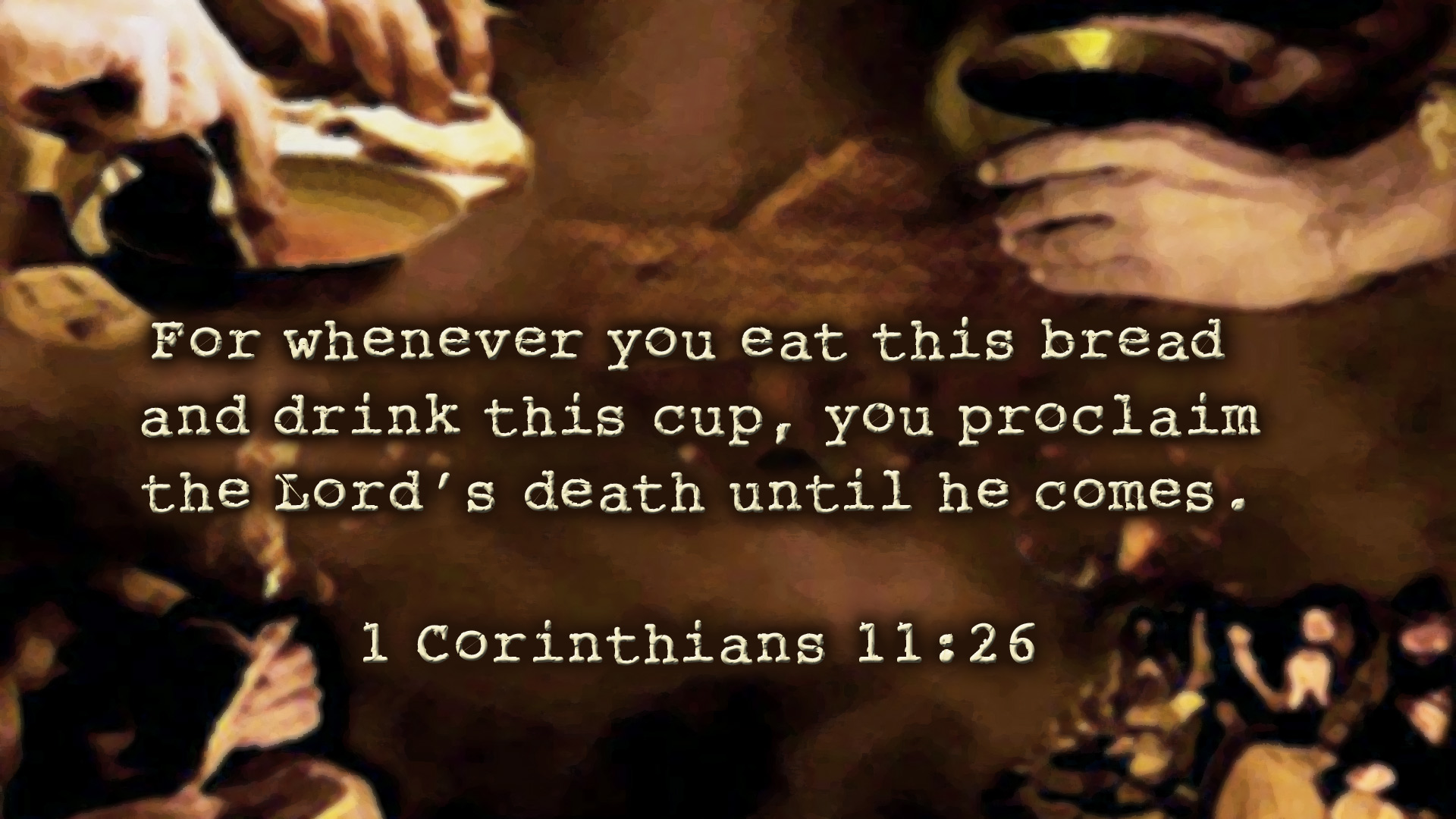 1 Corinthian 11:26 gợi nhắc nhở về truyền thống kỷ niệm bàn tiệc của Thánh Giêng, để tưởng nhớ mãi mãi về sự hy sinh của Chúa Giê Su trong bữa ăn cuối cùng của Ngài.
