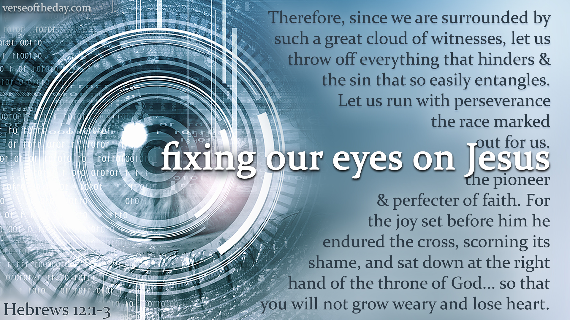 Hebrews 12:1-3 2015 / Center Focus — Heartlight® Gallery